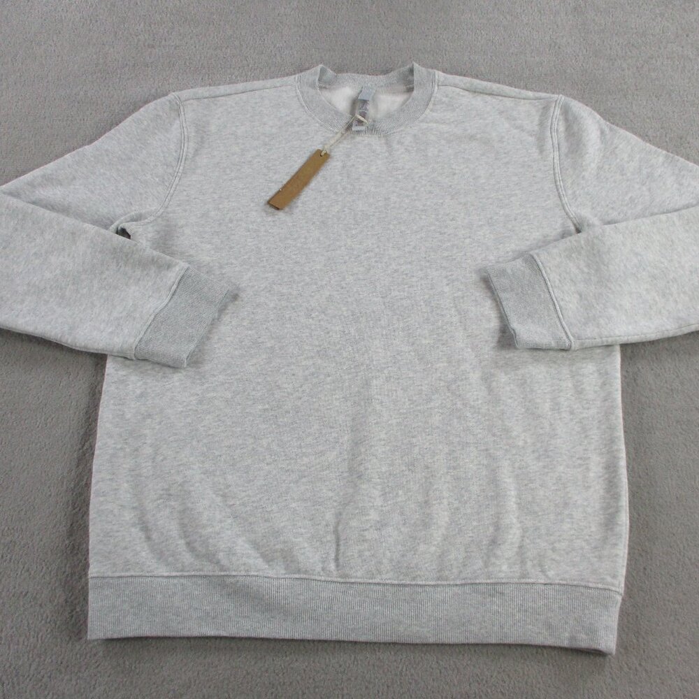 SKIMS Fleece Lounge Crewneck Sweatshirt Mens Small Light Heather Gray Pullover - Picture 2 of 9
